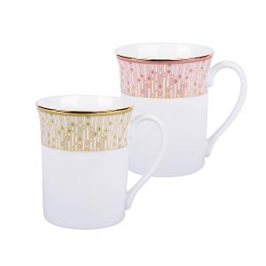 Noritake 流光輕語-馬克杯2入組(粉色+綠色)(精緻禮盒)