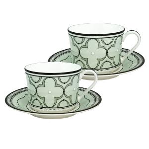 Noritake 春頌-咖啡對杯(綠色+綠色)(精緻禮盒)(骨瓷)