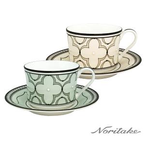Noritake 春頌-咖啡對杯(黃色+綠色)(骨瓷)(精緻禮盒)