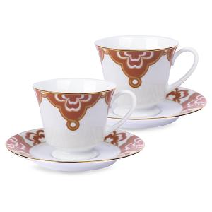 Noritake 彩韻四葉草-咖啡對杯(橘色)(精緻禮盒)