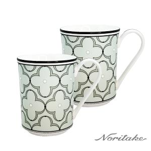 Noritake 春頌-馬克杯2入組(綠色+綠色)(精緻禮盒)(骨瓷)