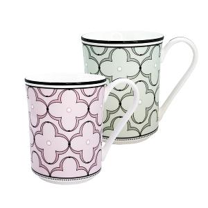 Noritake 春頌-馬克杯2入組(粉色+綠色)(精緻禮盒)(骨瓷)