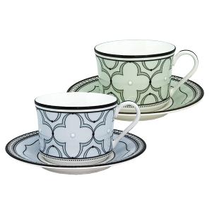 Noritake 春頌-咖啡對杯(藍色+綠色)(骨瓷)(精緻禮盒)
