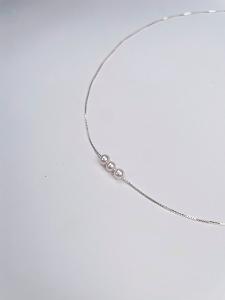 I-Shan13 細方鍊珍珠項鍊(三珠)