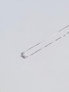 I-Shan13 細方鍊珍珠項鍊(三珠小)