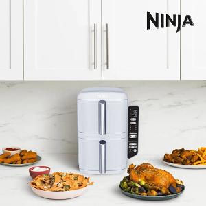 NINJA Double Stack SL201 6合1雙層氣炸鍋|垂直堆疊省空間、分區同步料理、同步上菜
