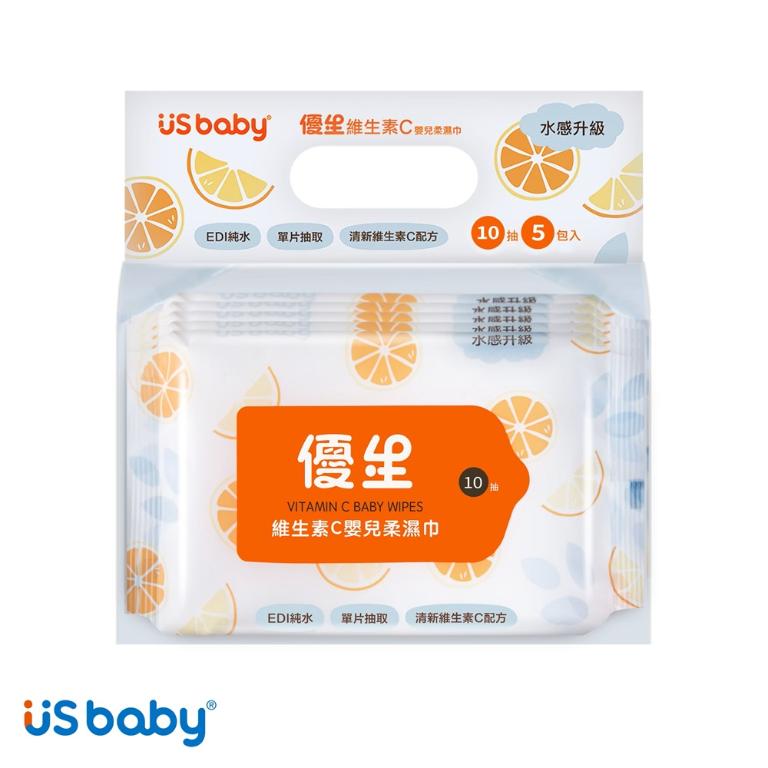 優生 維生素C嬰兒柔濕巾 清爽型 10抽5入