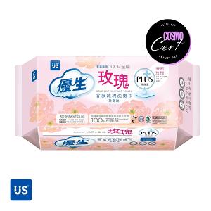 優生 香氛純棉洗臉巾 珍珠紋 特厚型 玫瑰PLUS 70抽