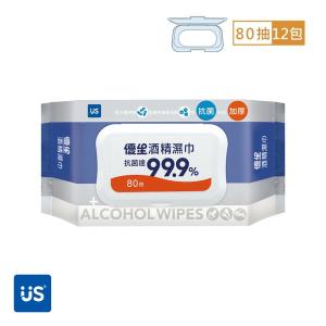 【超值箱購】優生 酒精濕巾超厚型 80抽*12包