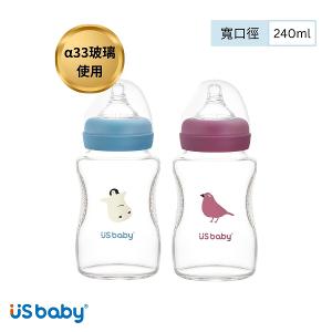 優生 真母感愛地球玻璃奶瓶-寬口徑 240ml (企鵝/朱雀)