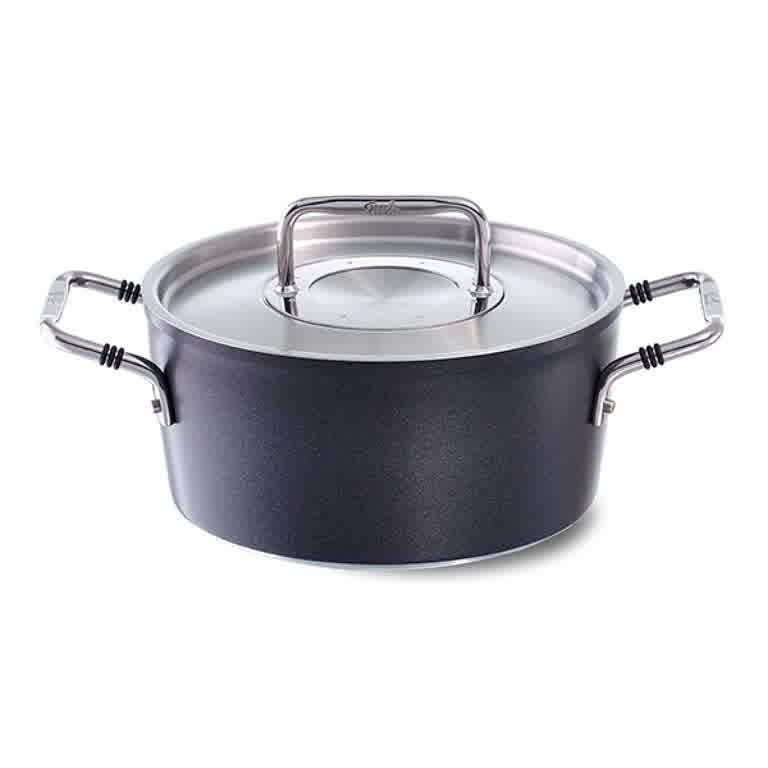 菲仕樂 Fissler LUNO黑鑽不沾鍋系列雙耳湯鍋 24cm/4.9L