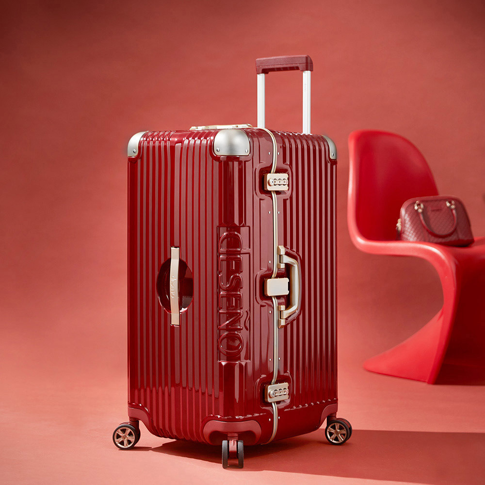 Deseno 鋁框胖胖箱-烈焰紅送箱套(白)